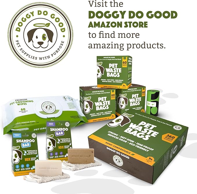 Doggy Do Good Landfill-Friendly Poop Bags | Dog Waste Bags Made with 50% Recycled Plastic + 15% Biobased Material | Unscented, Thick, Leak-Proof, Easy Open | Standard Size | 180 Count