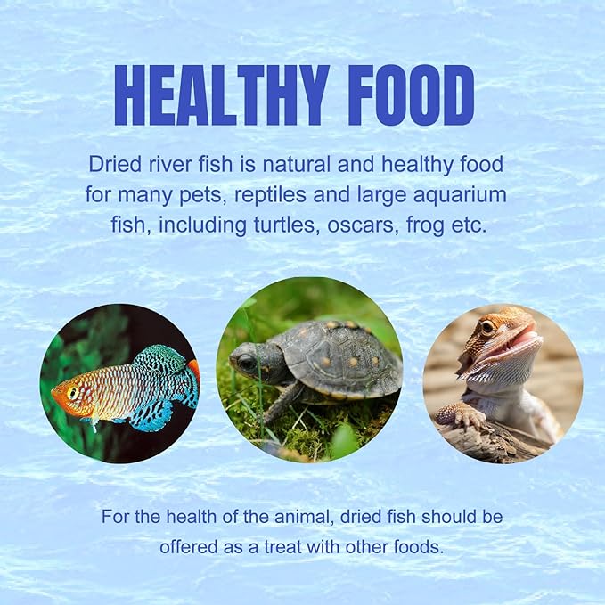 Amzey 3 Pack 0.8Oz (Total 2.4Oz or 68Gram Dried River Fish - Natural Food for Turtles, Terrapins, Reptiles and Large Tropical Fish