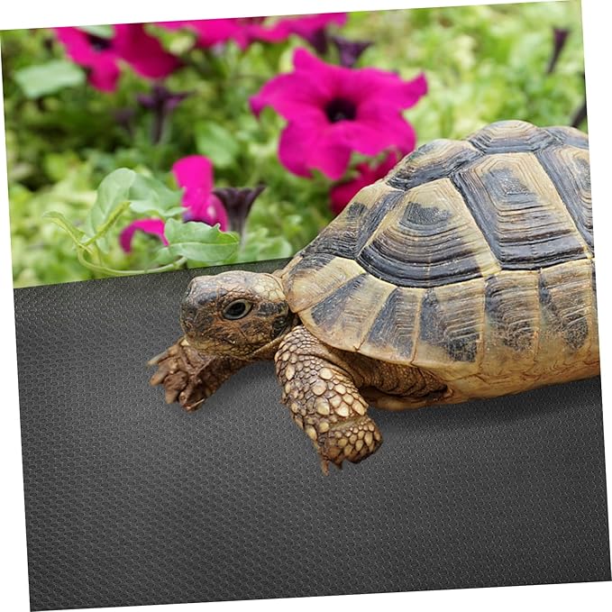 COLLBATH Reptile Carpet Mat for Turtles Snakes and Lizards Substrate Bedding for Reptile Terrariums Black Easy Clean Accessory