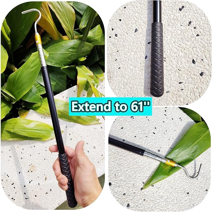 61" Snake Hook Reptile Catcher Stick Pole, Snake Handling Tool kit for Rattlesnakes Copperhead Removal Catching