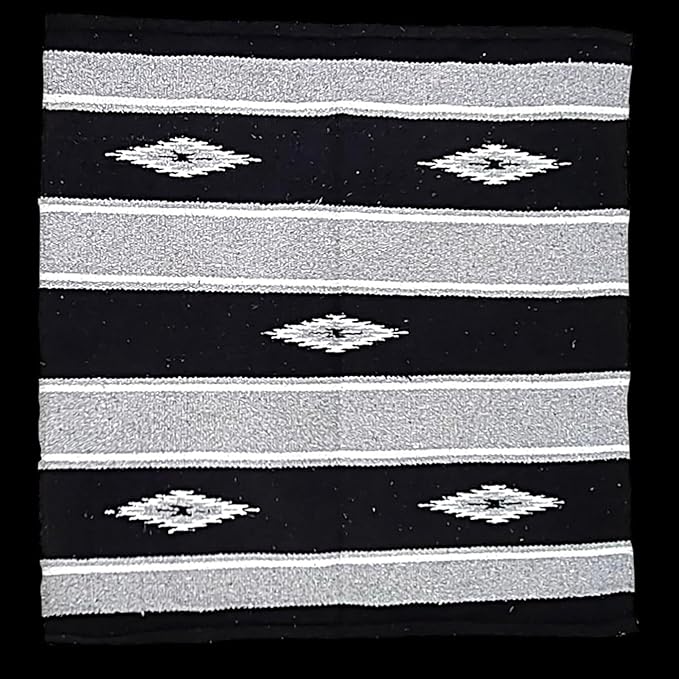 Majestic Ally 36"x 34" Navajo Design Acrylic Saddle Blanket -2.4 lbs (Gray and Black)