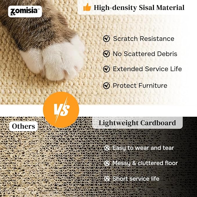 ZOMISIA Cat Scratcher with Ball Track Toy, Sisal Scratch Pad for Indoor Use - Image 4