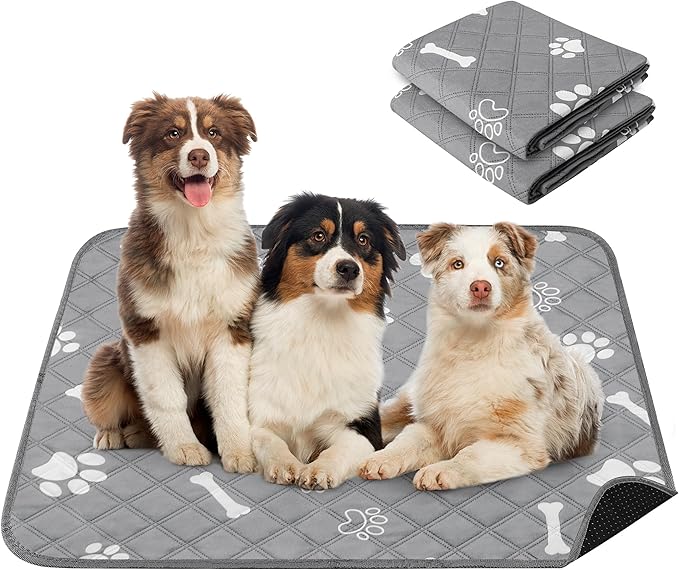 PatiencET Washable Pee Pads for Dogs, 36" x 48" 2 Pack, Extra Large Reusable Puppy Pads with Super Absorbent Core & Non-Slip Waterproof Bottom for Playpens, Sofas & Beds