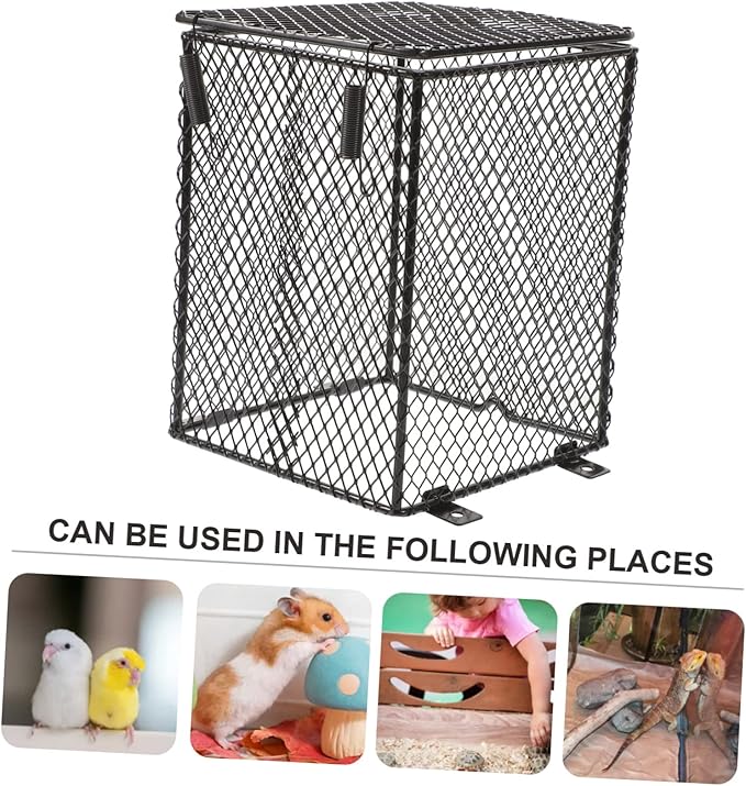 COLLBATH Reptile Lamp Mesh Cover for Terrarium High-Temperature Scald Lampshade for Lizard Turtle and Bird Cages Easy to Install Protective Design for Safe Heating
