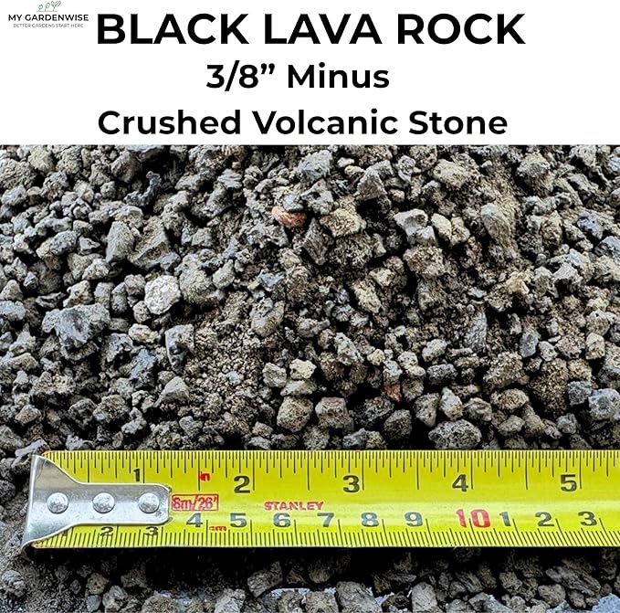 GARDENWISE Lava Rocks for Plants (3/8’’ Minus), Natural Black Lava Rocks, Succulent & Terrarium Horticultural Volcanic Rock, Drainage for Potted Plants, Made in USA (1 qt - 2 lbs)