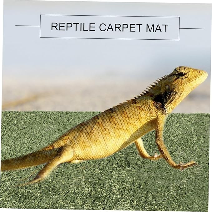 Totority 2pcs Reptile Habitat Cushion Moss Carpet Mat Simulation Substrate Liner Washable Reusable for Lizard Tortoise Frog Terrarium Bedding