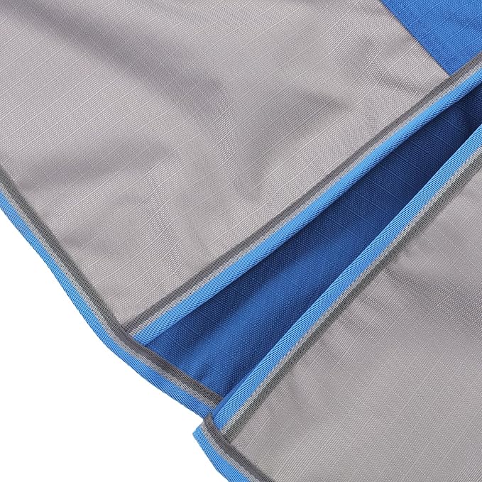 1200D Ripstop Waterproof Breathable Horse Blanket (0g No Fill), Lightweight Turnout Rain Sheet, Keeps Dry in Mud & Wet Weather Bluegrey 84"