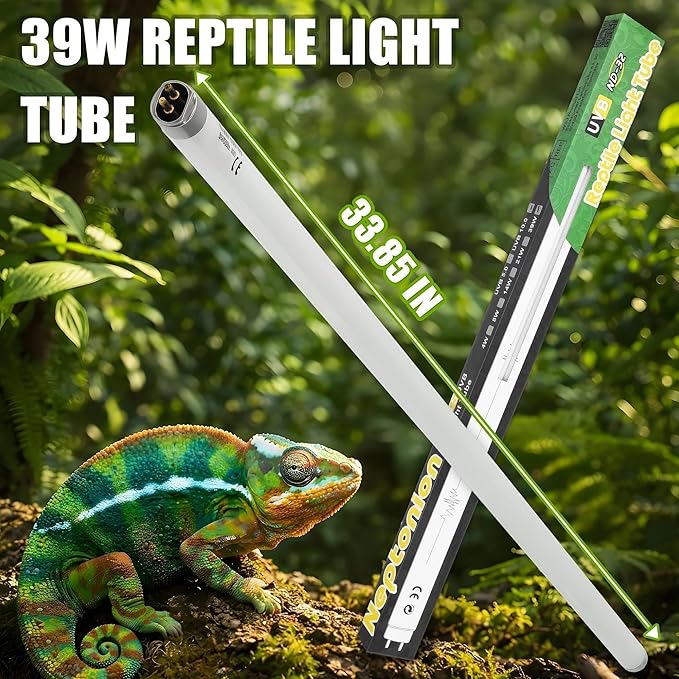 T5 HO UVB 5.0 Reptile Replacement Tube, 39W 34 in Linear Fluorescent Lamp, for Rainforest Reptiles