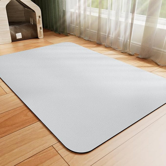 HotLive Dog Food Mat - Absorbent Cat Mat for Food and Water, No Stains Pet Feeding Bowl Mat, Easy to Clean Pet Placemats, Quick Dry Dog Water Dispenser Mat for Messy Drinkers | Light Grey 18"x 28"