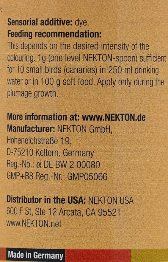 Nekton R-Beta Enhances Pink Color in Birds, 150g / 5.29oz