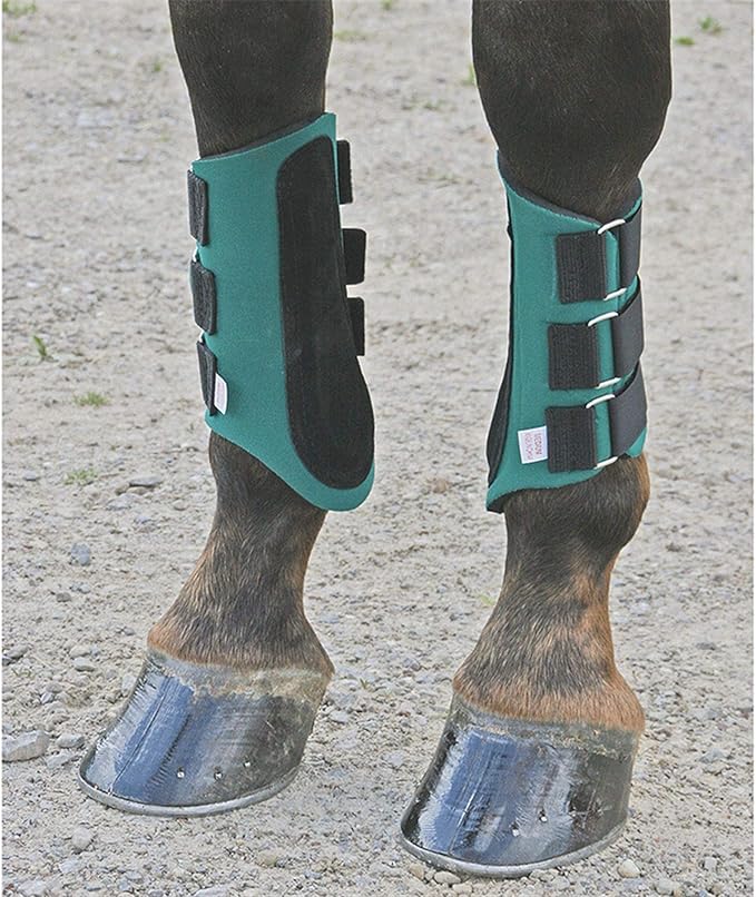 Dura-Tech All Purpose Horse Splint Boots |Tendon Impact Protection | 3/8" Neoprene Shell | Padded Leather | Ideal for Training, Turnout or Schooling