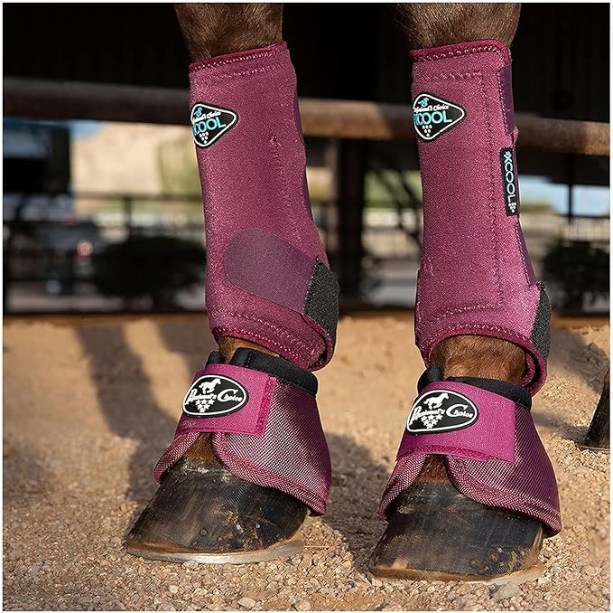 Professional's Choice 2XCOOL Sports Medicine Horse Boots | Protective & Breathable Design for Ultimate Comfort, Durability & Cooling in Active Horses | 2 Pack Small Wine