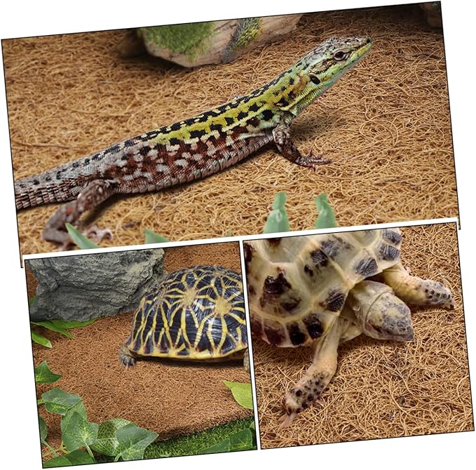 GANAZONO Reptile Coconut Fiber Mat for Terrarium Substrate Natural Lizard Cage Liner Soft Non Slip Bedding for Snakes Tortoises Lizards Terrarium Accessory