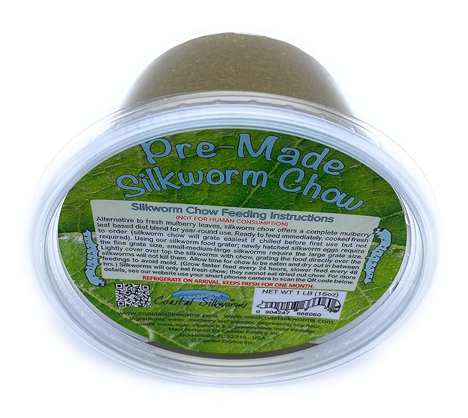 Coastal Silkworms 1 LB Pre-Made Silkworm Chow (16oz) Mulberry Food