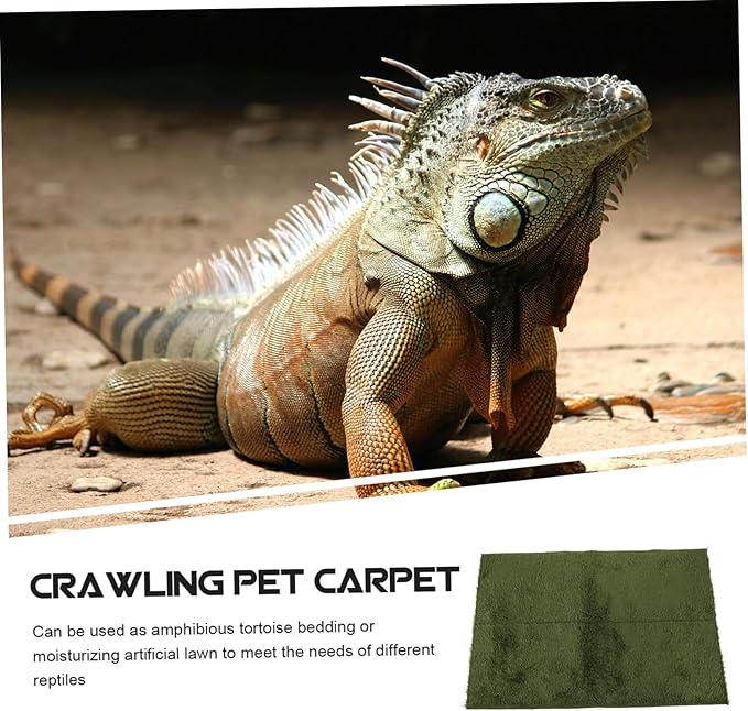 BESPORTBLE Reptile Carpet Mat for Bearded Dragon Lizard and Tortoise Moisture-Resistant Substrate for Terrarium Washable and Reusable Bedding for Climbing Pets