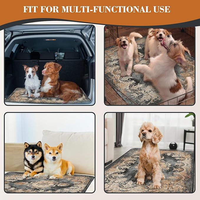 Dogcator Washable Pee Pads for Dogs, Reusable Puppy Training Pads 2 Pack. 36''x48'' Non-Slip and Leakproof Washable Pee Mat, Super Absorbent Dog Rugs, Whelping Pads for Crates and Floors