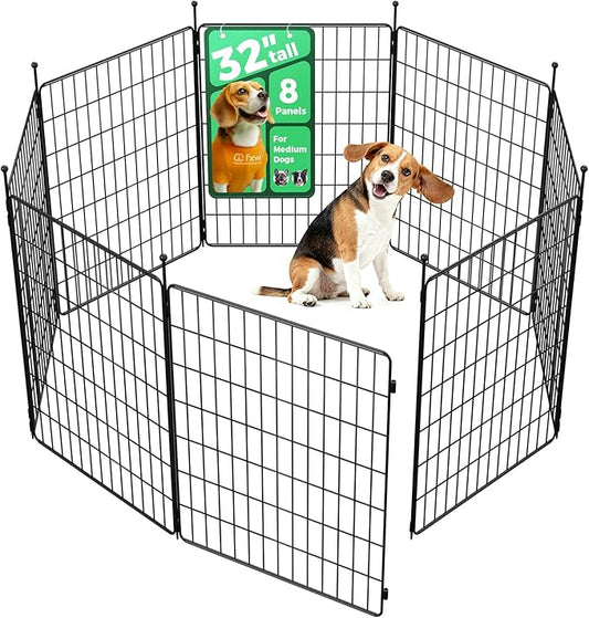 FXW MiniPaws Unleashed Dog Playpen, Expandable & Portable Design for Yard, RV Camping and Indoor Use, for Small and Medium Dogs, 32-inch 8 Panels