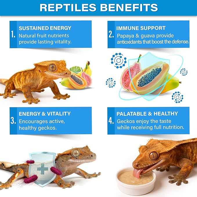 Gargeer 'Picky Geck' Island Retreat - Premium Crested Gecko Food | Sustained Energy & Immune Boost with Premium Tropical Fruit Blend | No Fillers, No Rice Bran - Only Premium Ingredients | 2oz