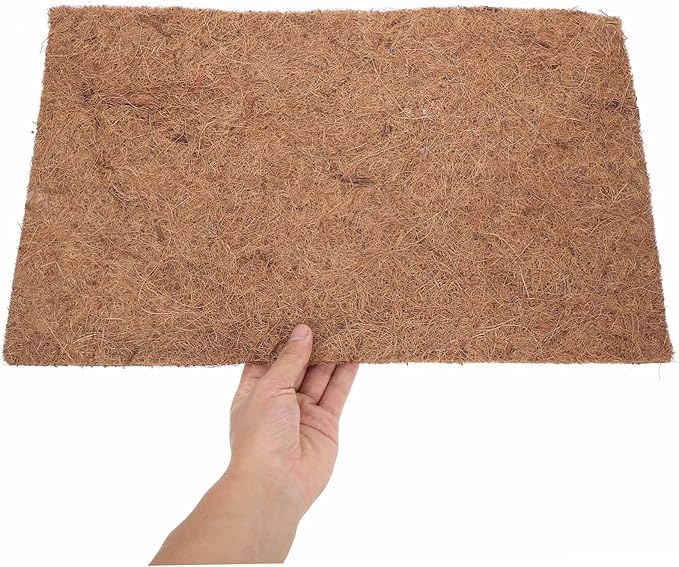 TOYANDONA 4pcs Natural Coconuts Fiber Reptile Mat Slip Resistant Bedding for Bearded Dragons Geckos Tortoises Safe Substrate for Terrariums Comfortable Habitat Flooring
