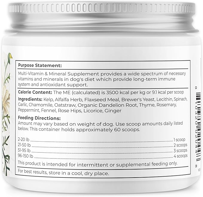 Dr. Harvey's Herbal Multi-Vitamin and Mineral Supplement for Dogs (7 Ounces)