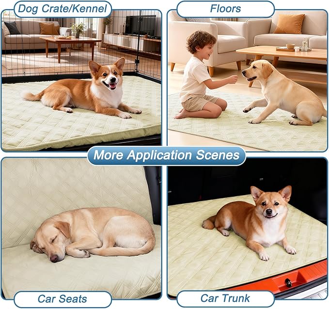 hyha Waterproof Dog Blanket, Reversible Pet Bed Blanket, Soft Sofa Couch Cover for Dogs Washable, Waterproof Pet Couch Covers for Sofa Puppy Cats Furniture Protector(40"x80", Beige/Beige)