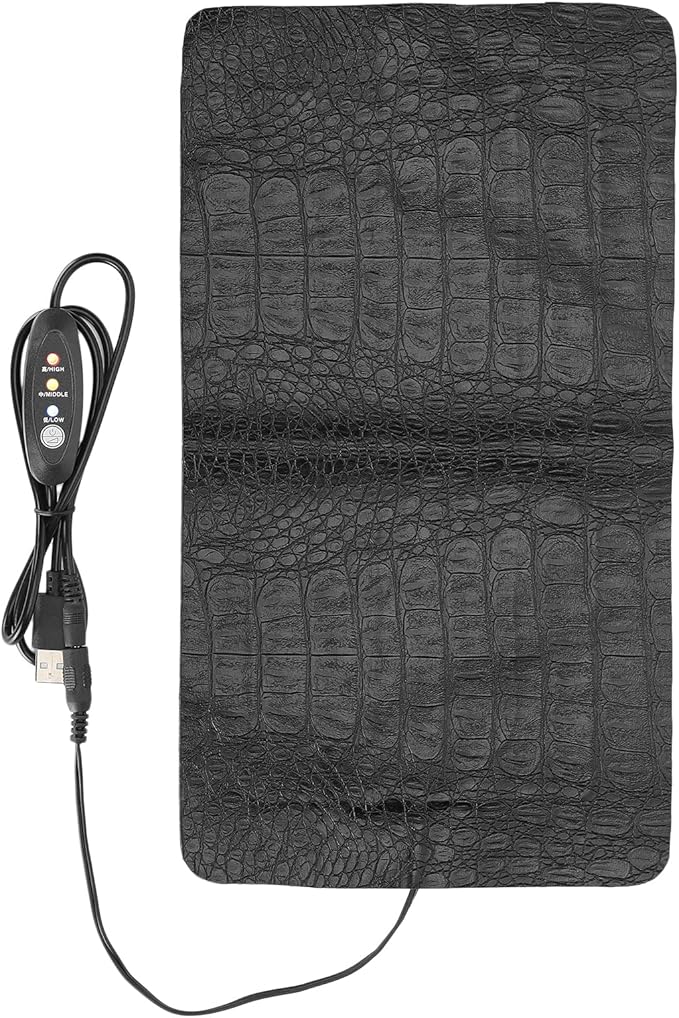Reptile Heating Pad, Reptile Heating Pad Warmer USB Reptile Anti ‑ Scratch Heating Pad Heat Mat for Reptiles Tortoise Lizard (Large)