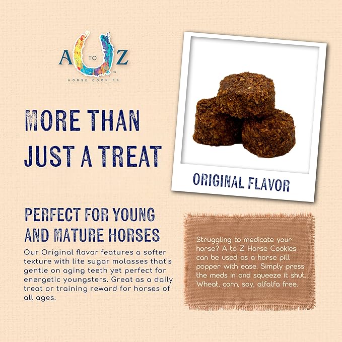 Horse Treats, Original Flavor, A Softer Cookie/Pill Popper Made w/Lite Molasses, Low Carb/Sugar, Wheat, Corn, Soy & Alfalfa Free. All Natural Ingredients, 4.5 lb