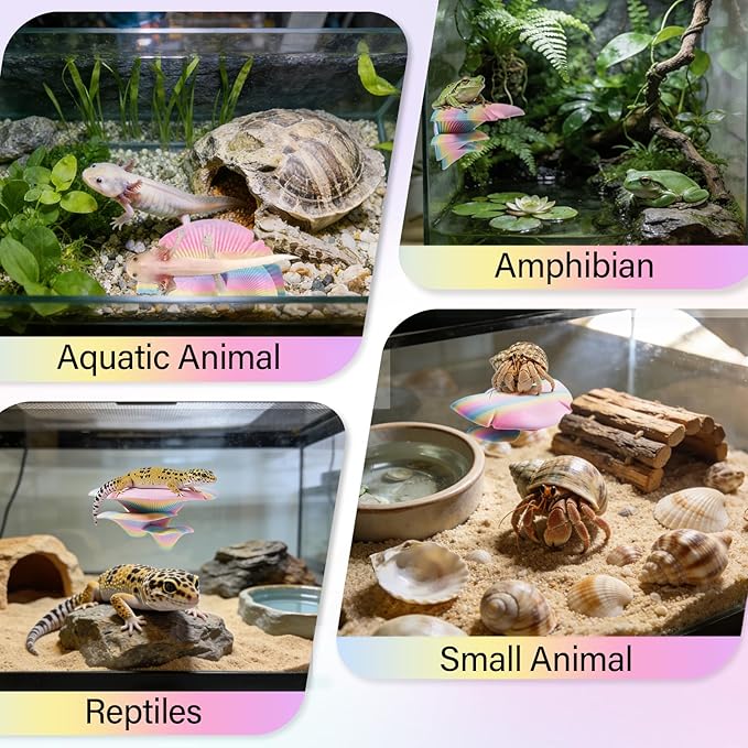 Mushroom Reptile Tank Decor, Mushroom Climbing and Resting Platform Habitat for Tree Frog Terrarium, Reptile Ledge for Leopard Gecko, Lizards, Fish, Turtle, Hermit Crab (Colorful)