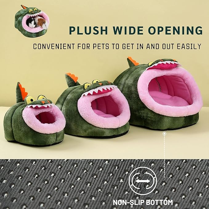 JanYoo Rat Bed Hut Guinea Pig Hideout House Small Animal Tent Accessories Rabbit Hideaway Igloo Supplies for Cages(XL,Crocodile)