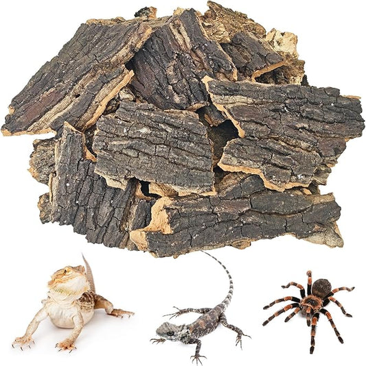 BNOSDM Reptile Cork Bark Substrate 2LB Lizard Bedding for Habitat Natural Flat Cork Wood Bulk Terrarium Reusable Bark Pieces for Chameleon, Ball Python, Crested Gecko, Spider, Tortoise, Tree Frog