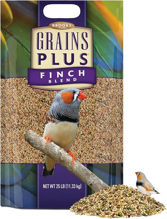 Grains Plus Finch Blend Bird Food, Nyjer Seeds, Finches Bird Seed Mix, Gold Finch Niger Seeds for Birds, Finches Food for Indoor Birds, 25 lbs