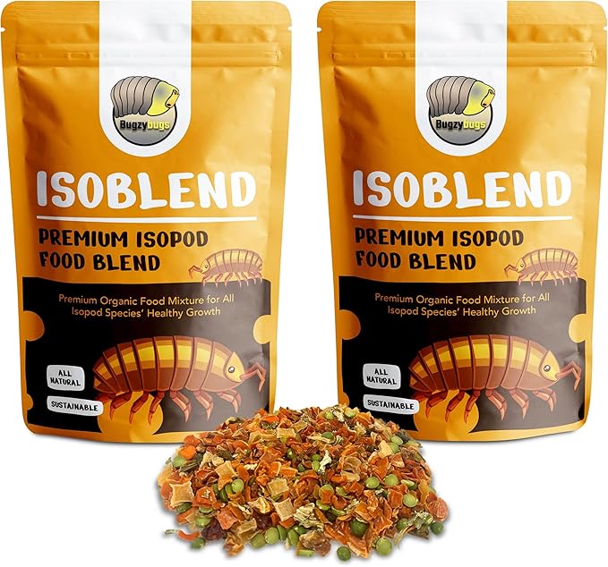 Isoblend Premium Isopod Food Set of 2 All-Natural Dry Vegetable Feed Mix for Isopods, Reptiles, Small Insects, and Invertebrates