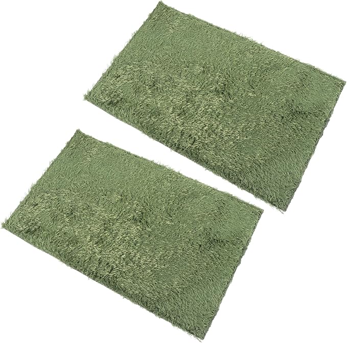 2Pcs Moss Reptile Carpet Liner for Terrarium Breathable Substrate for Lizards Iguanas Tortoises Non Adhesive Soft Reusable Crawler Mats