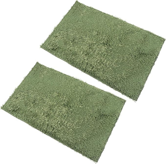 2Pcs Moss Reptile Carpet Liner for Terrarium Breathable Substrate for Lizards Iguanas Tortoises Non Adhesive Soft Reusable Crawler Mats