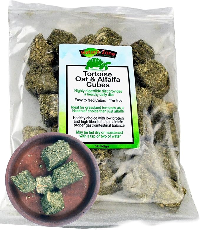 Nature Zone Tortoise Oat & Alfalfa Cubes 2 lb, for Grassland, Desert, Tropical, Forest, Tortoises