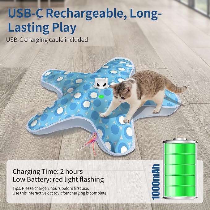 Interactive Cat Toys for Indoor Cats with Moving Concealed Feathers - Image 5