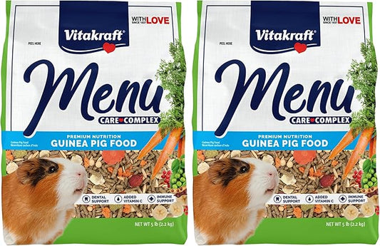 Vitakraft Menu Premium Guinea Pig Food - Alfalfa Pellets Blend - Vitamin and Mineral Fortified (Pack of 2)