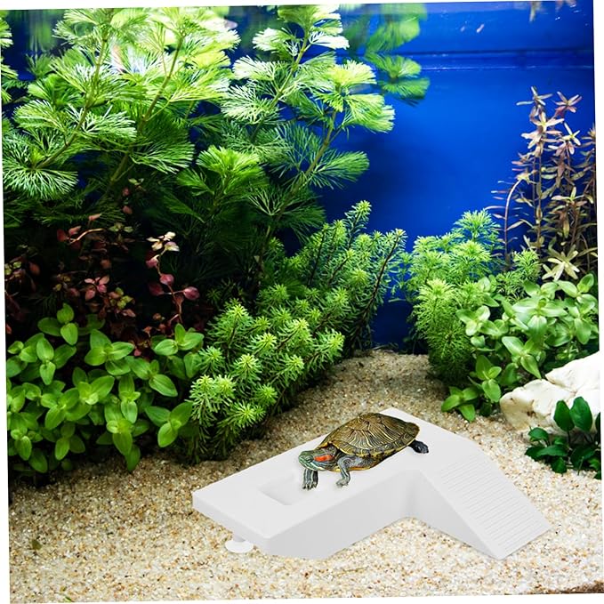 Kisangel Turtle Basking Platform Ramp Medium Aquatic Turtle Terrace for Tank Habitat Accessory Promoting Sunlight Easy Installation