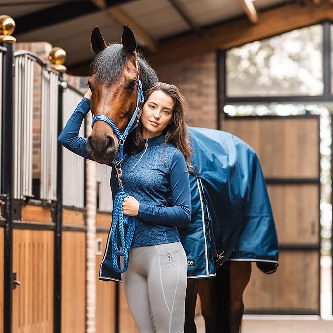 HORZE Glasgow Light Weight Waterproof Turnout Horse Sheet (No Fill) - Opal Blue - 72 in