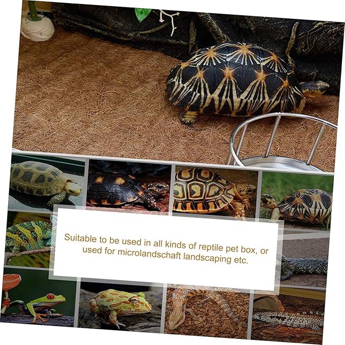 Abaodam Natural Coconut Fiber Mat for Reptiles Breathable Bedding Liner for Terrarium Use Strong Permeability Easy to Clean Non Deforming Reptile Bed Mat