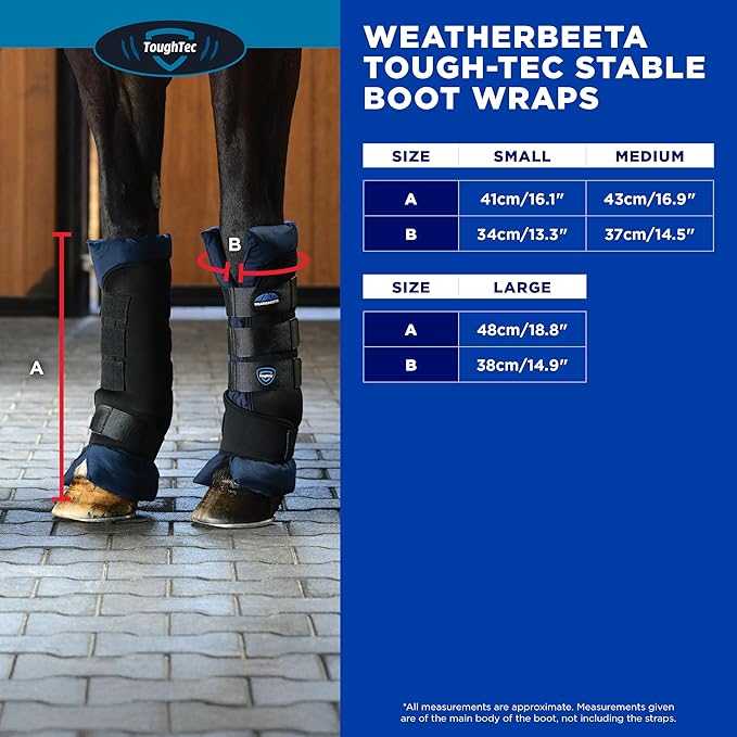 WeatherBeeta Tough-Tec Stable Boot Wraps, Black/Navy, Small