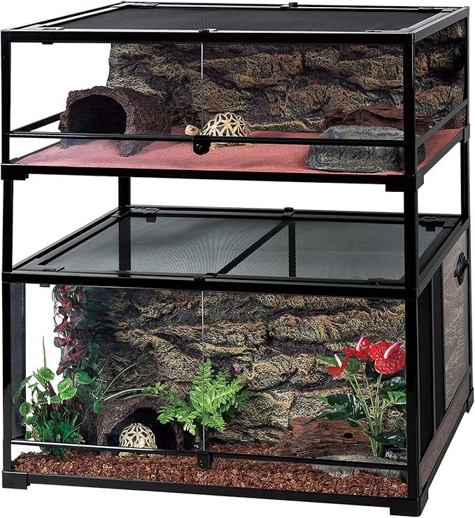 REPTI ZOO Reptile Terrarium Stackers Post Only for RK Knock-Down Glass Terrariums