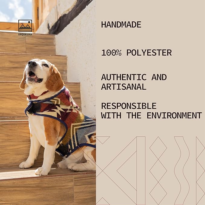 Dog Clothes for Small Dogs - Hand Made Sweater - Dog Poncho - Knitted by Artisans in The Heart of The Mountains of Ecuador - Winter Hoodie Outfit - Pet Costume