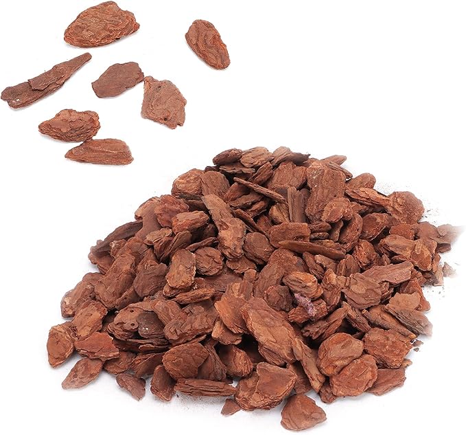LIZEALUCKY Reptile Cork Bark Substrate Bedding, Box Bedding Pine Bark Granule Bedding, Reptile Breeding Bedding Habitat Decor for Tortoises Lizards (Small granules 250g)