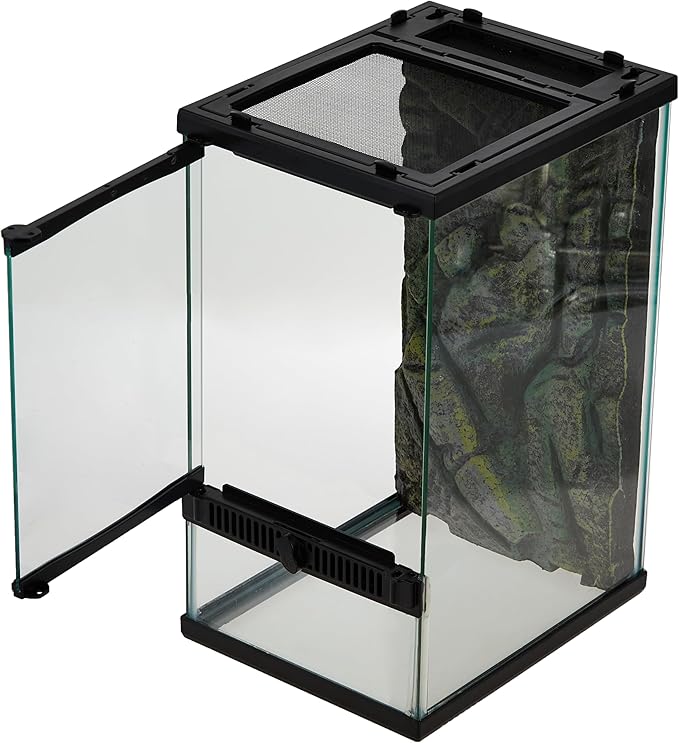 Zilla Front Opening Terrarium - 8" x 10" x 15",Black