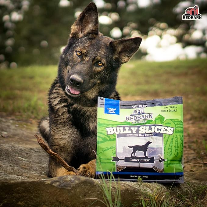 Redbarn Bully Slices for Dogs, Highly Palatable, Long-Lasting Natural Dental Treats with Functional Ingredients, 9 oz. (Pack of 3) - Peanut Butter