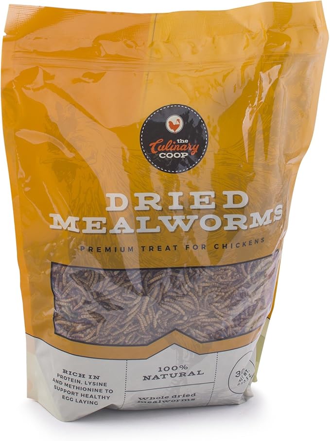 Fluker's Culinary Coop Premium Chicken Treats, Mealworms 30 oz, High Protein Worm, Nutritious Treat