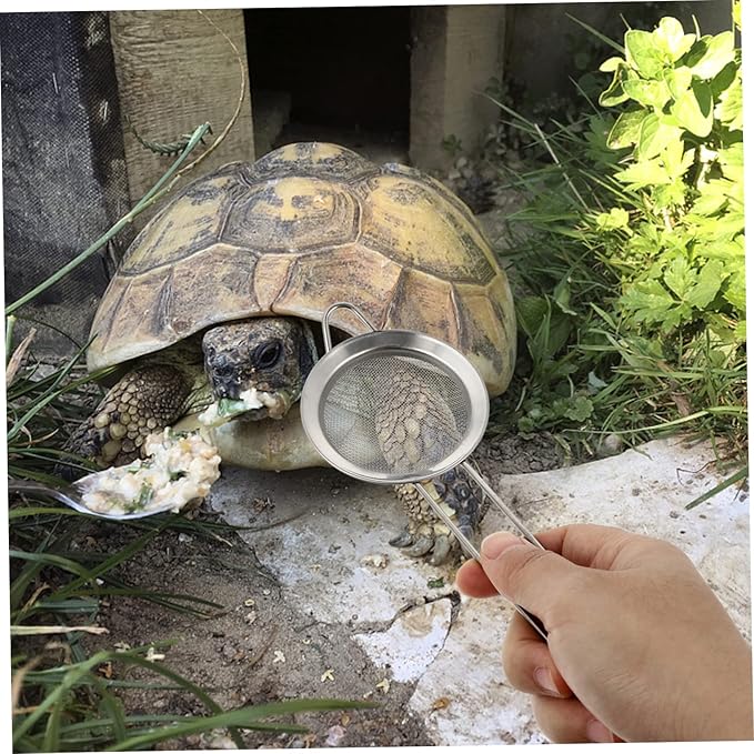 Mipcase 4pcs Stainless Steel Reptile Sand Shovel Litter Cleaner for Tortoises and Lizards Fine Mesh Sifting Tool for Efficient Excrement Removal