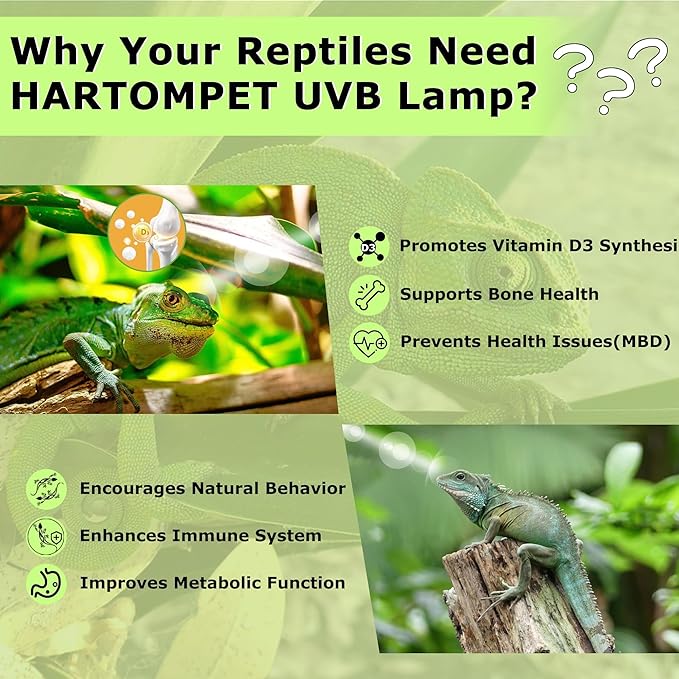 HARTOMPET 5.0 UVB Reptile Light 26W, Compact Tropical & Sub-Tropical Coil UVB Bulb, Fluorescent Bulb for Amphibians, Chameleons, Iguanas & Turtles