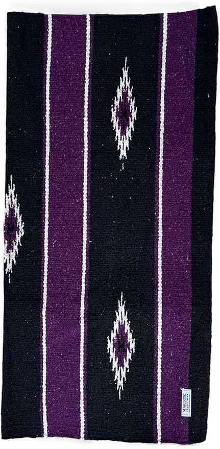 Majestic Ally 36"x 34" Navajo Design Acrylic Saddle Blanket -2.4 lbs (Dark Purple)
